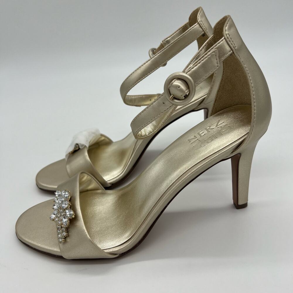 Naturalizer Kinsey Rhinestone Open Toe Ankle Strap Heel Womens Size 9 Wedding - Picture 3 of 13